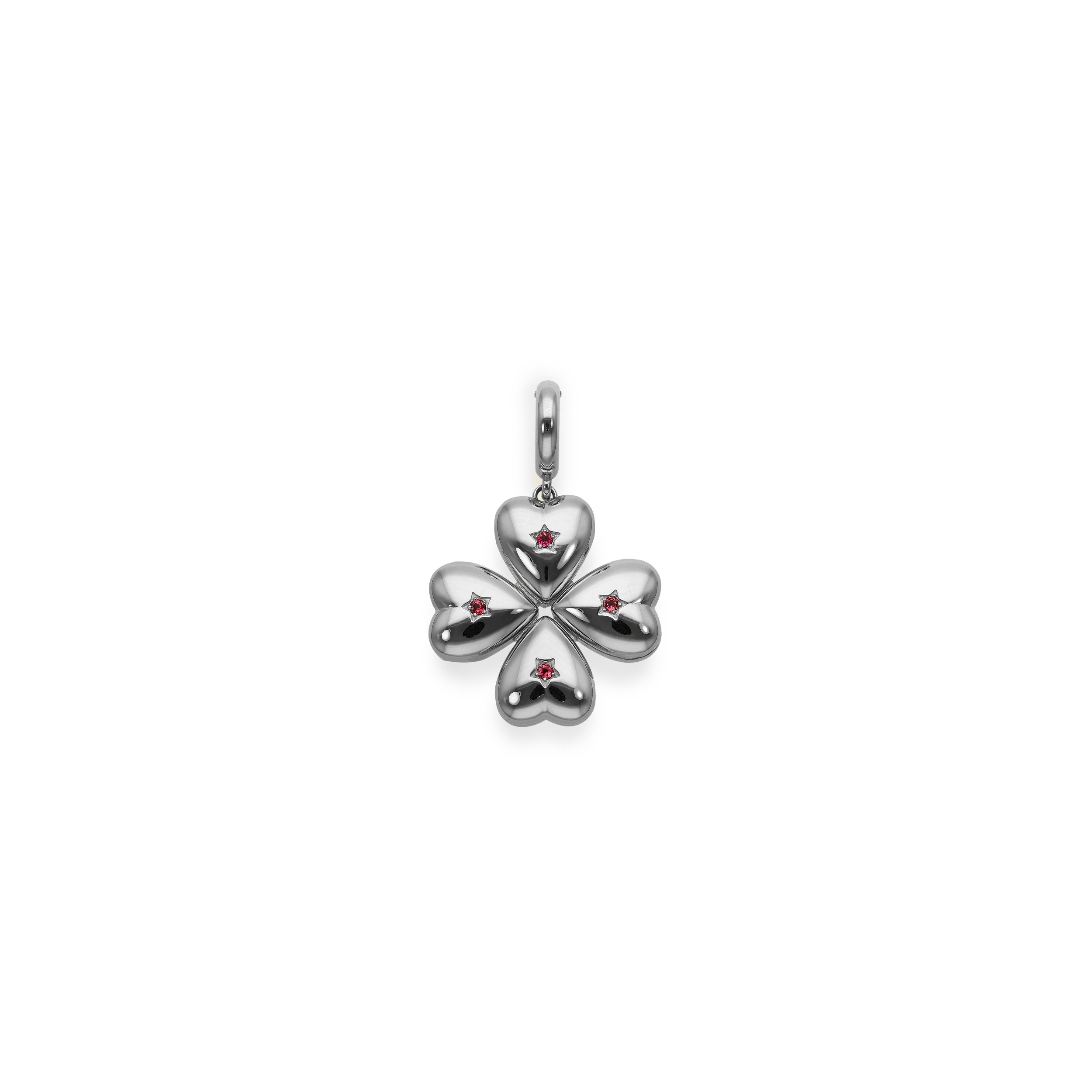 Bruno Baby White Gold and Tourmaline Clover Pendant