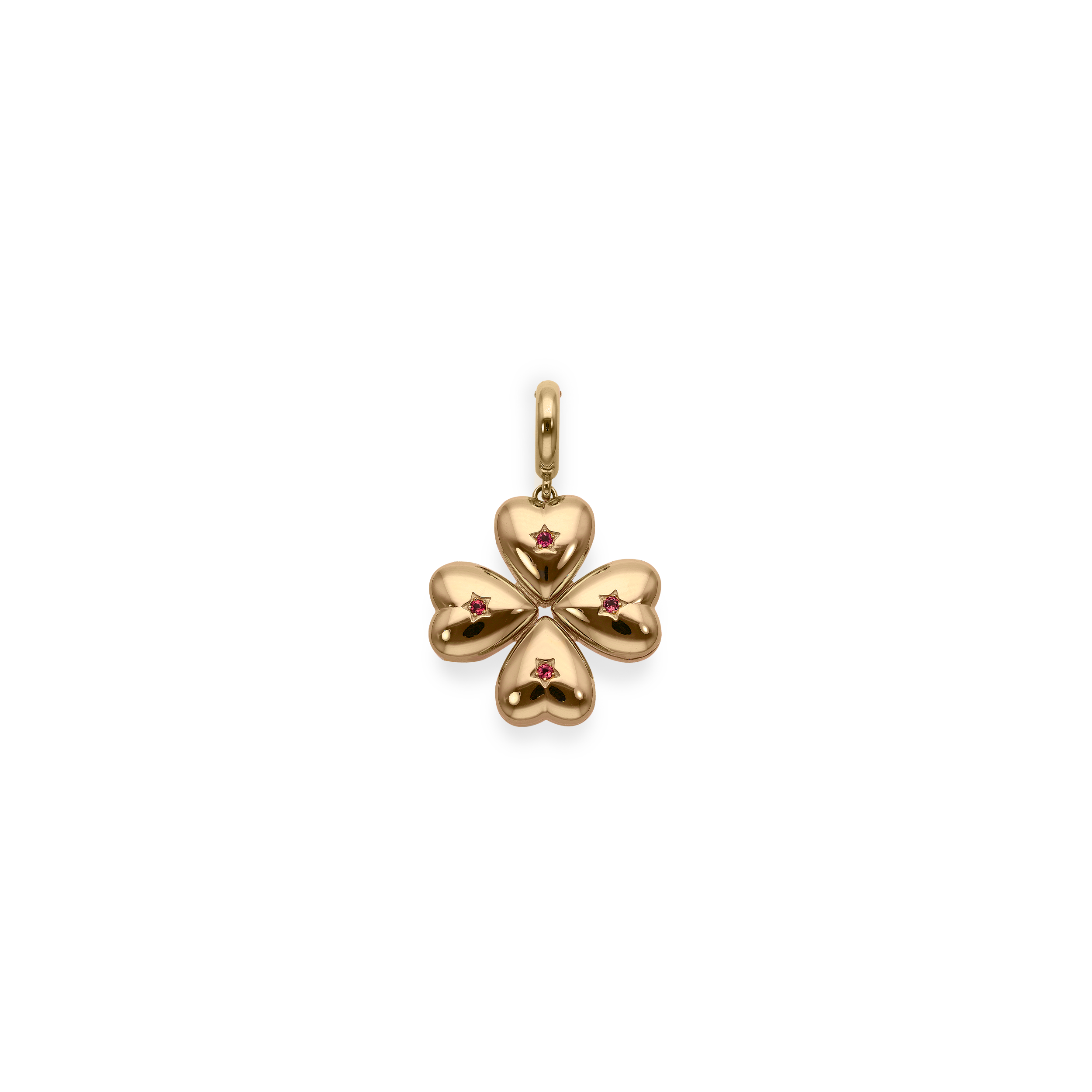 Bruno Baby Yellow Gold and Tourmaline Clover Pendant