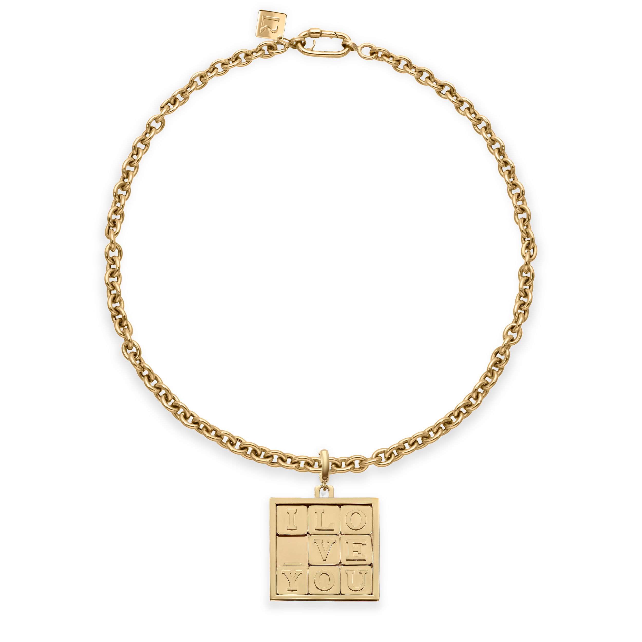 Bruno Yellow Gold Puzzle Pendant on Necklace