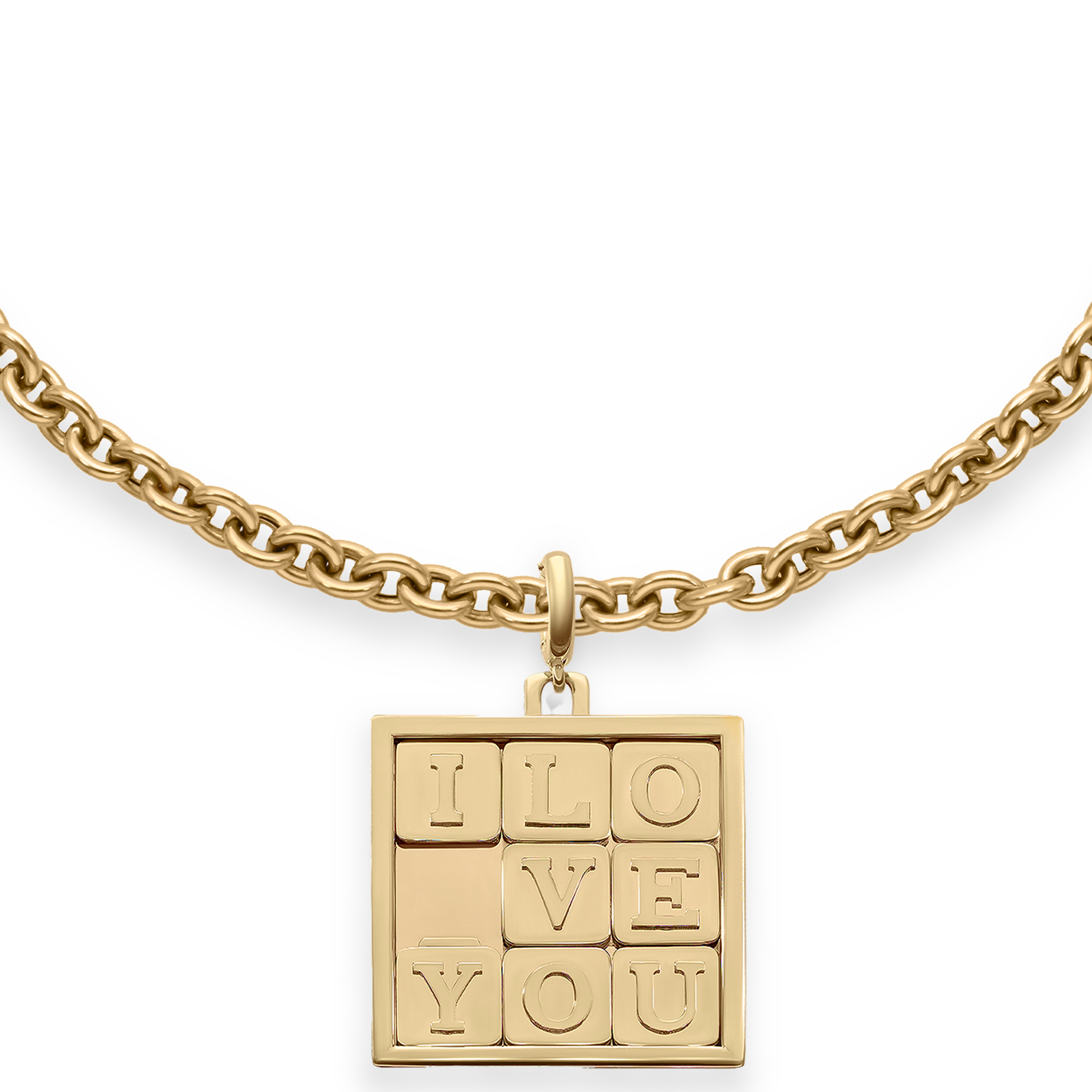 Bruno Yellow Gold Puzzle Pendant on Necklace
