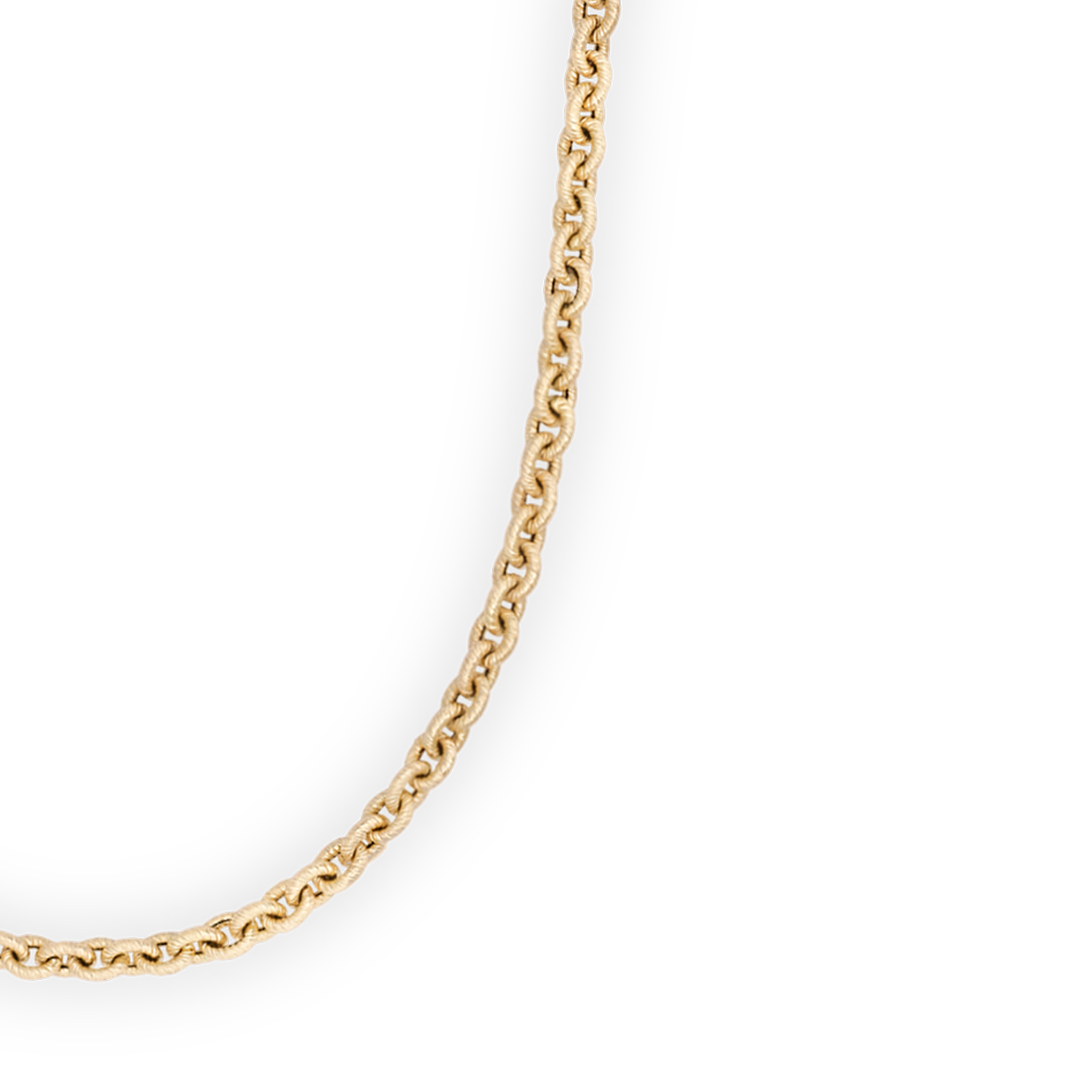 Lee Brushed Yellow Gold Forçat Long Chain