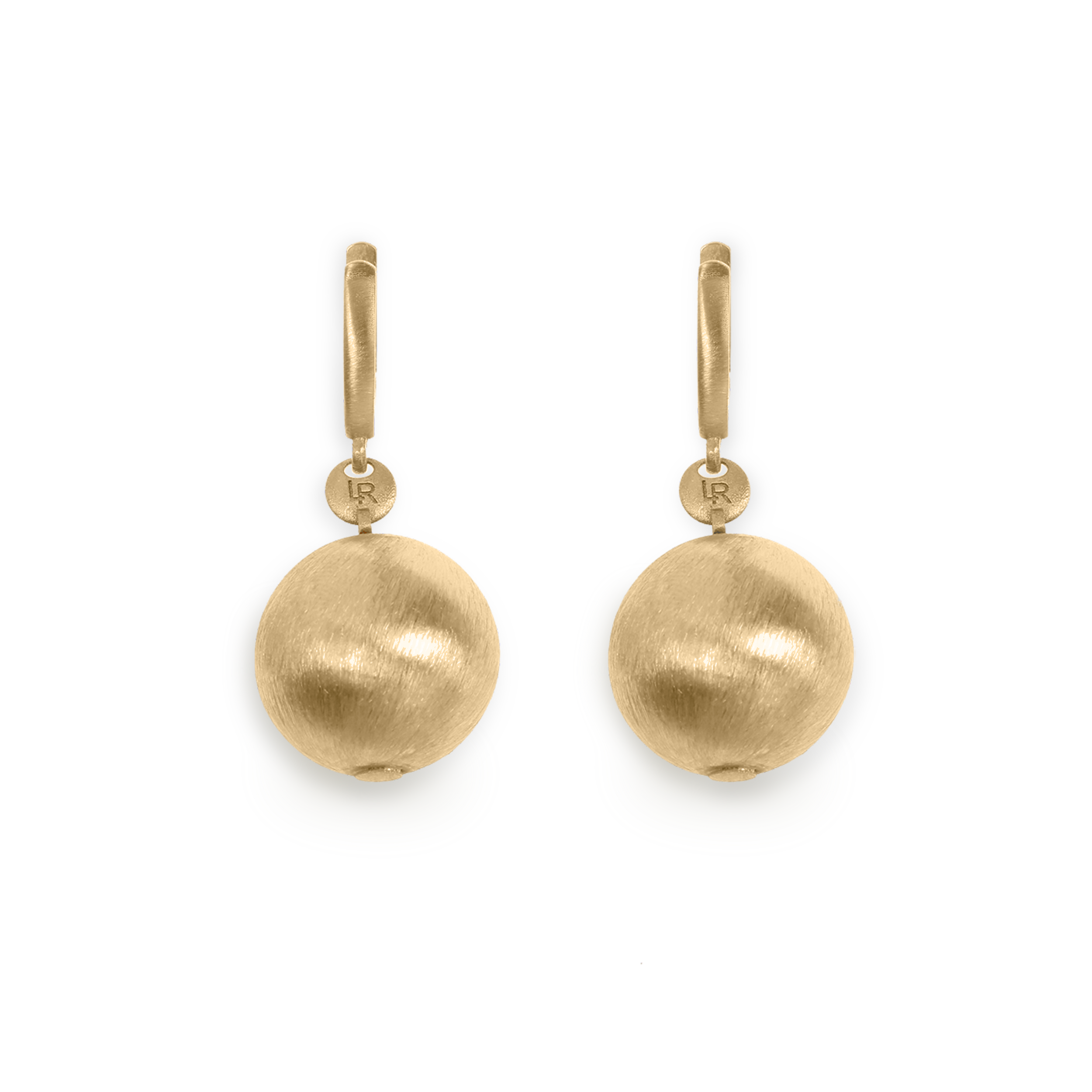 Marella Brushed Yellow Gold Sphere Earrings