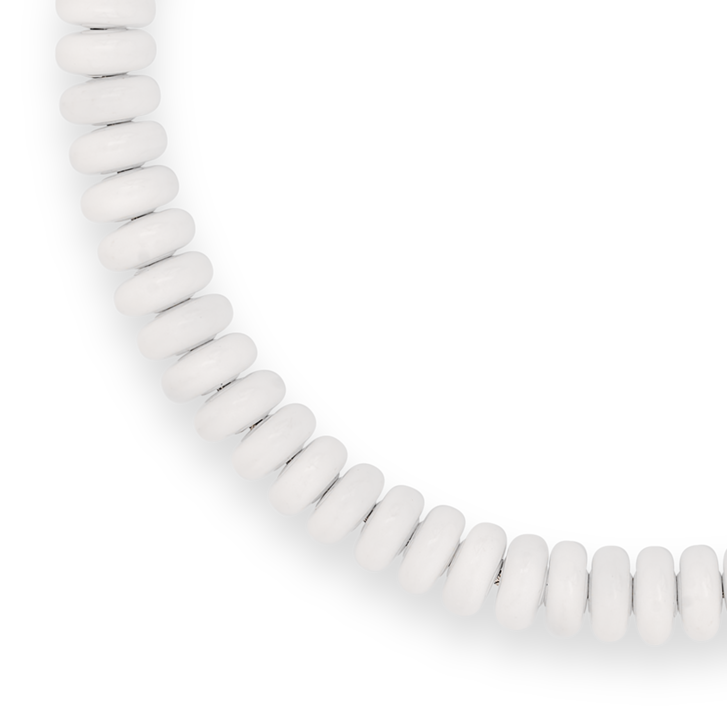 Bob Silver and White Enamel Donuts Necklace