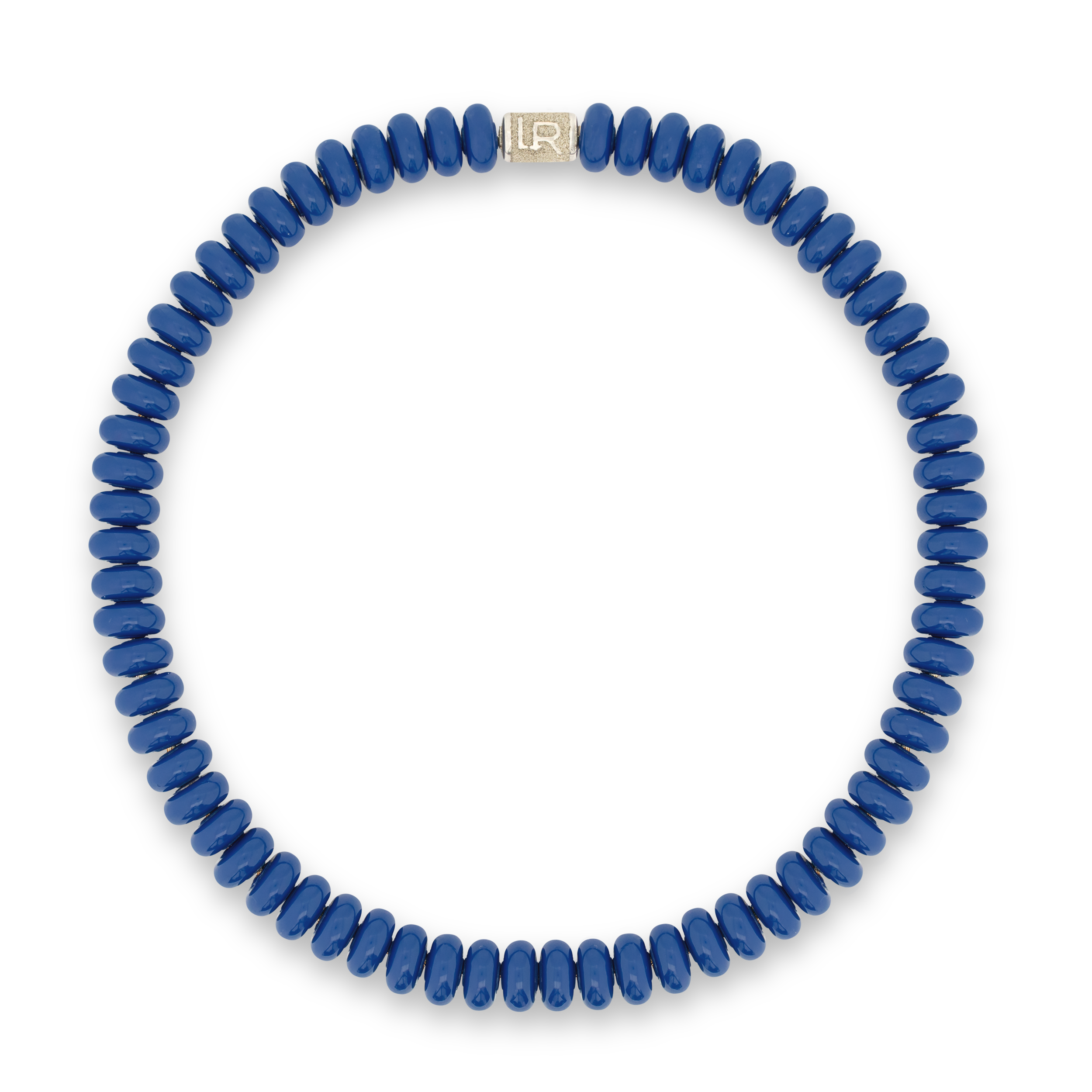 Bob Silver and Blue Enamel Donuts Necklace