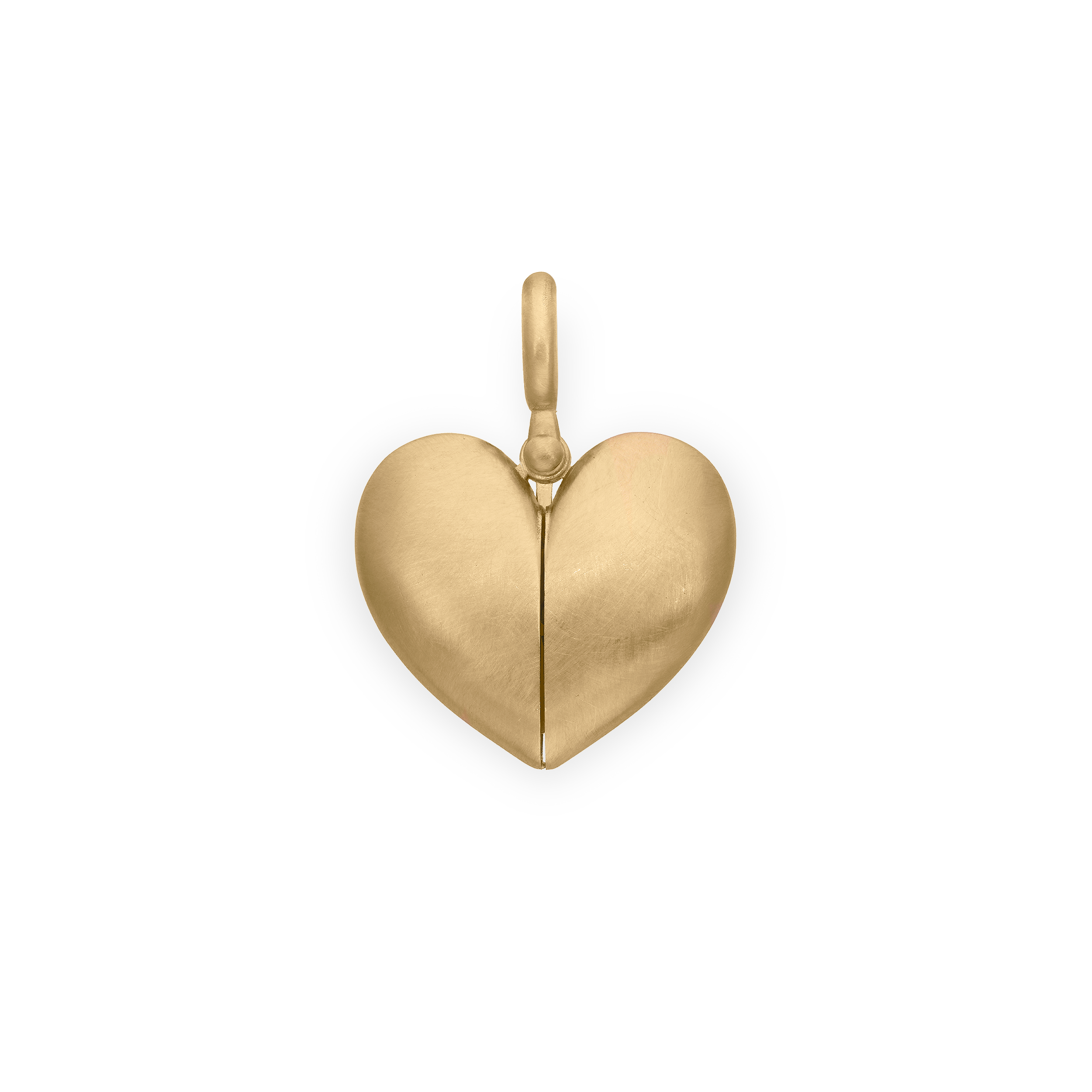 Paulette Brushed Yellow Gold "Open Heart" Pendant