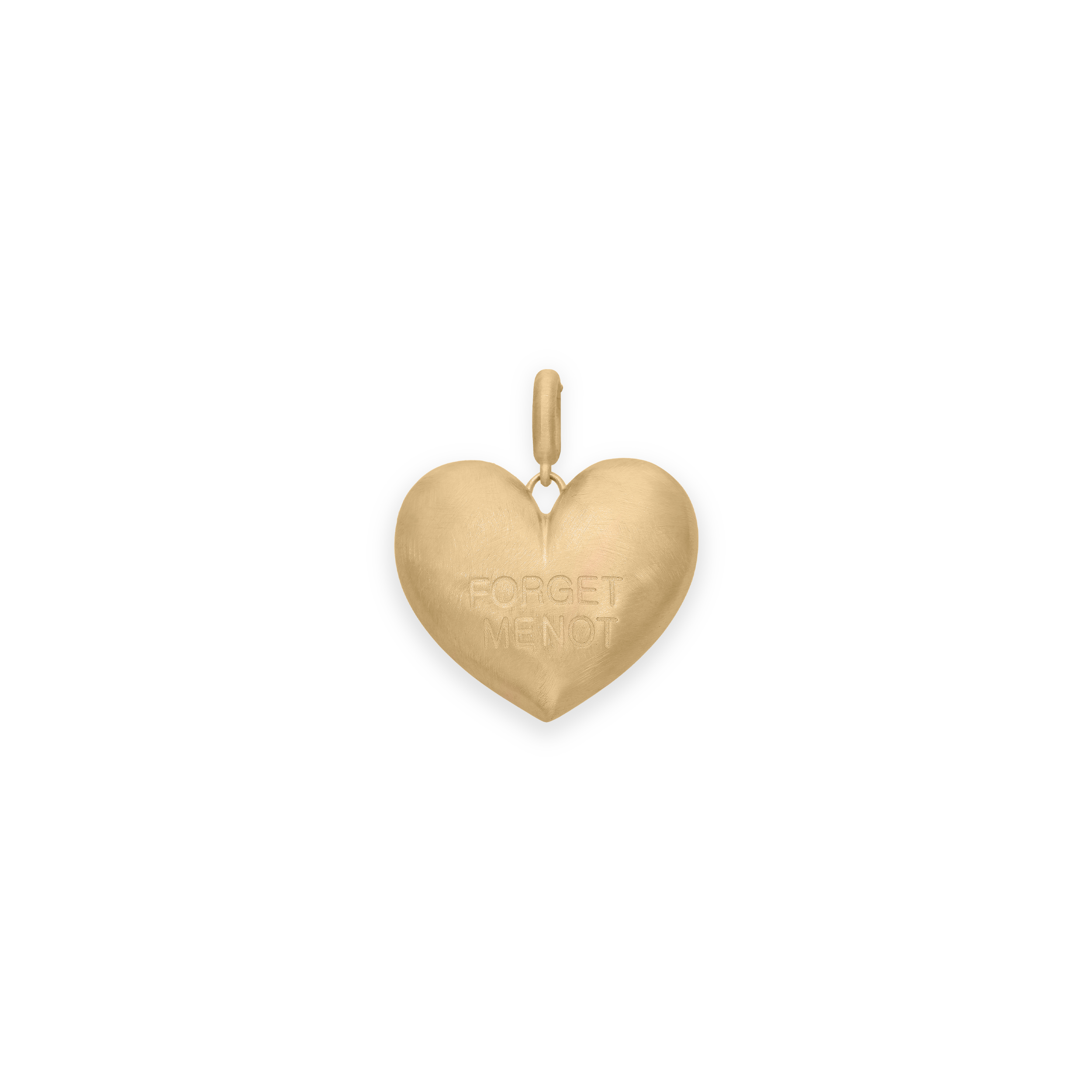 Paulette Brushed Yellow Gold Baby "Forget Me Not" Heart Pendant 