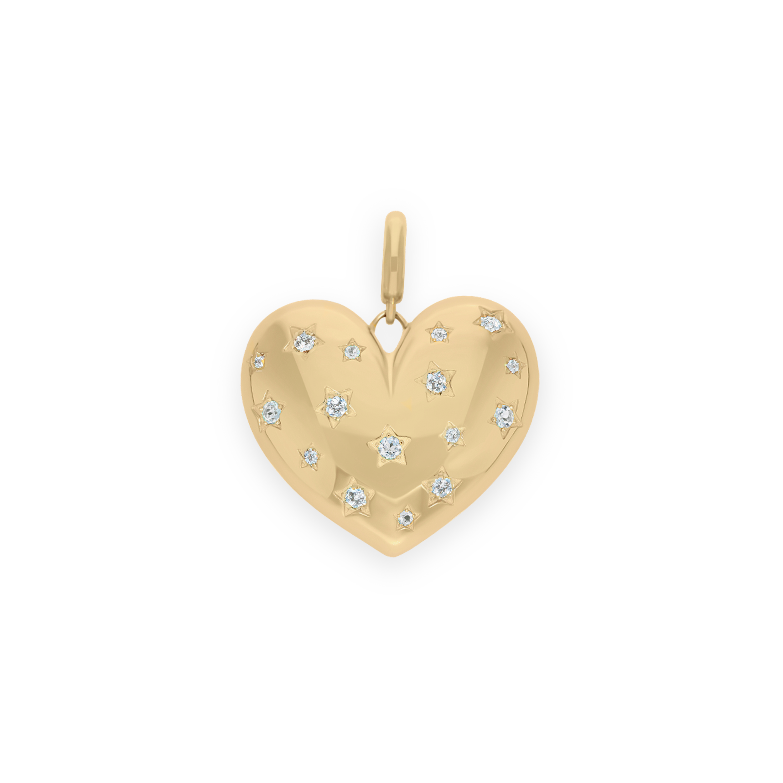 Pendentif Paulette Cœur en Or Jaune et Diamants Blancs