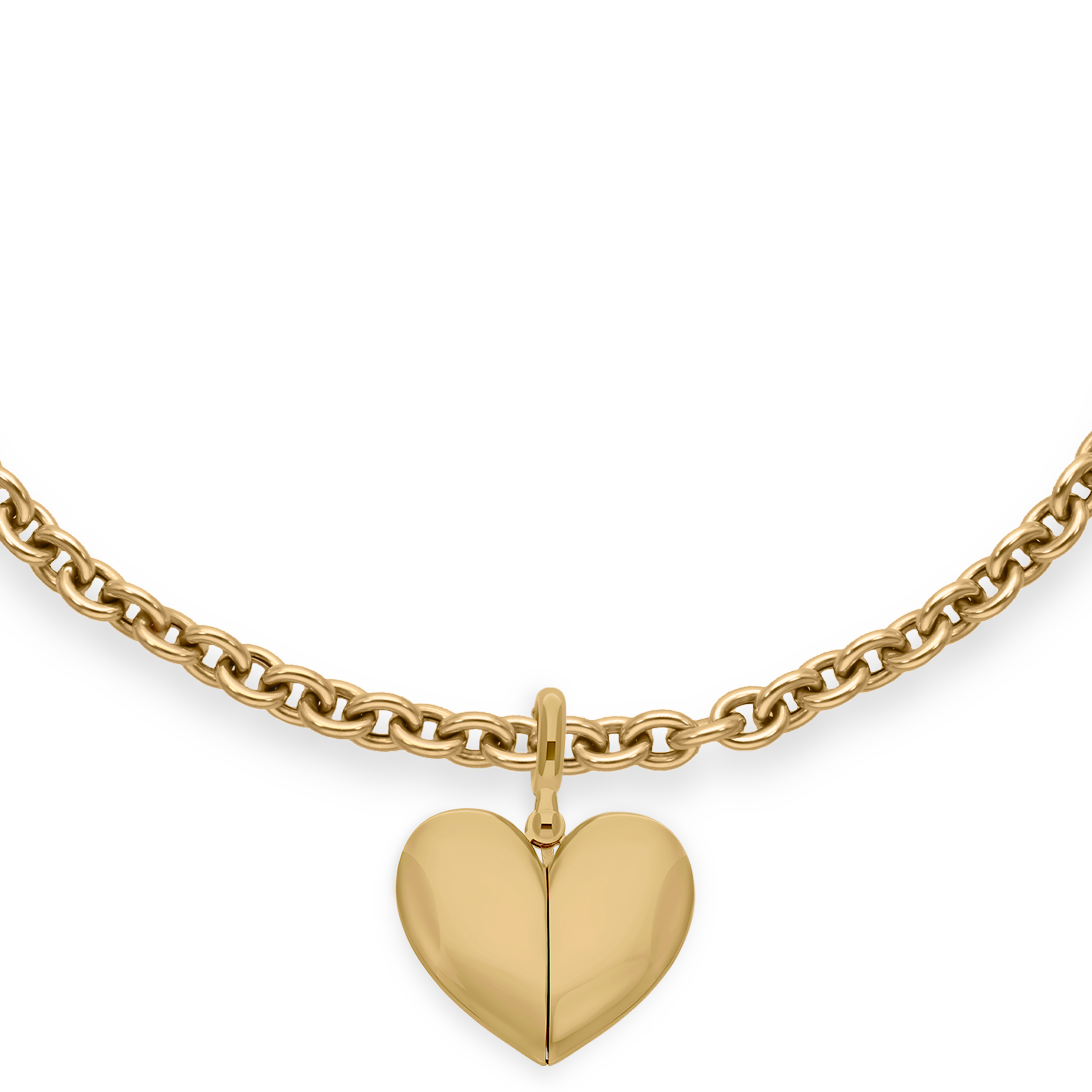 Paulette Yellow Gold Baby "Open Heart" Pendant on Short Necklace