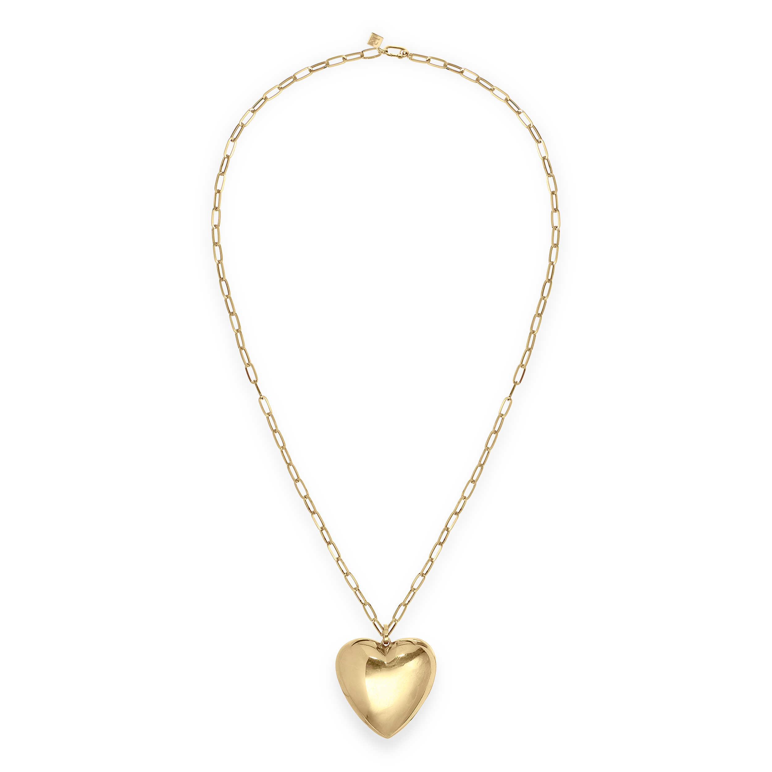 Paulette Yellow Gold Big Heart on Long Chain Necklace