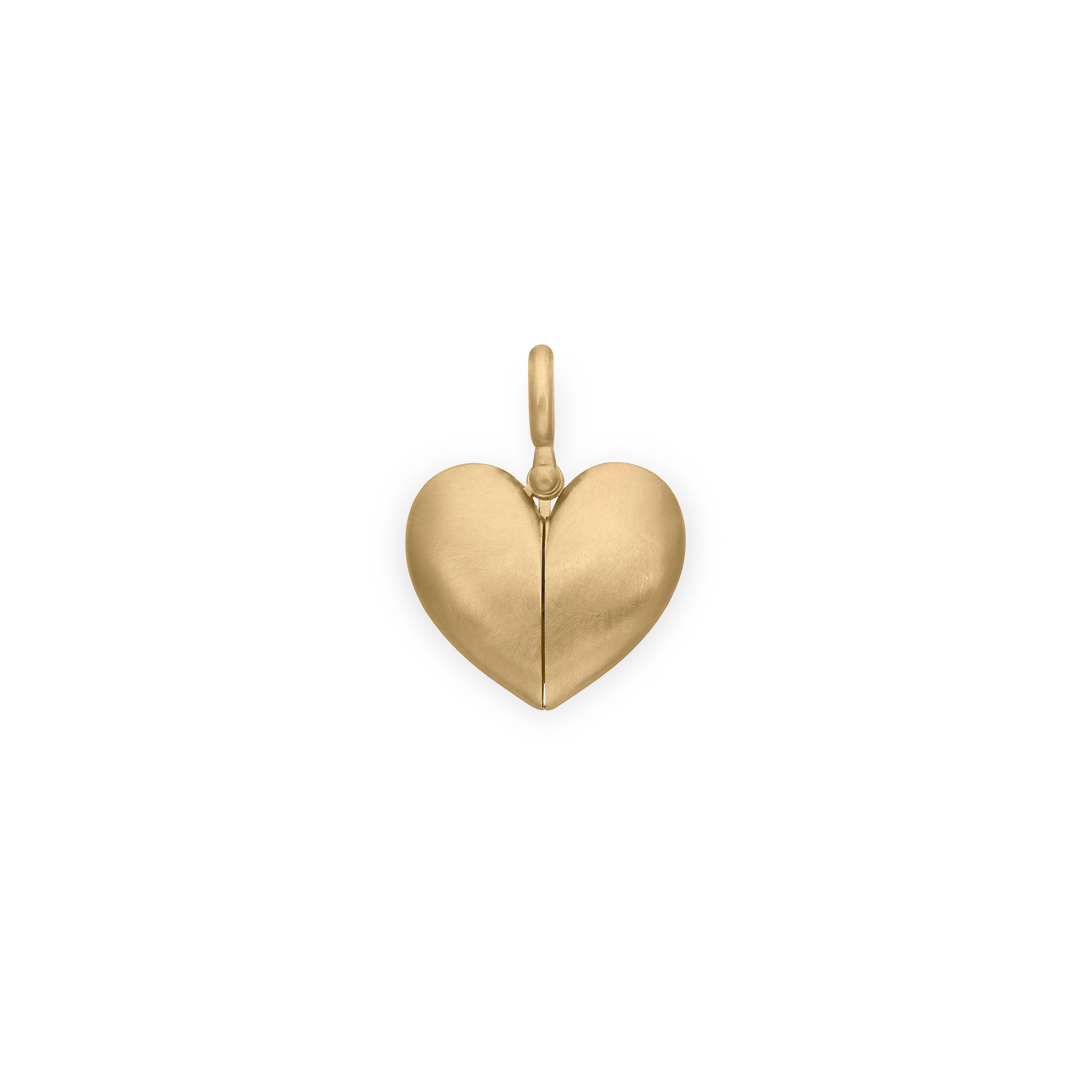 Paulette Brushed Yellow Gold Baby "Open Heart" Pendant