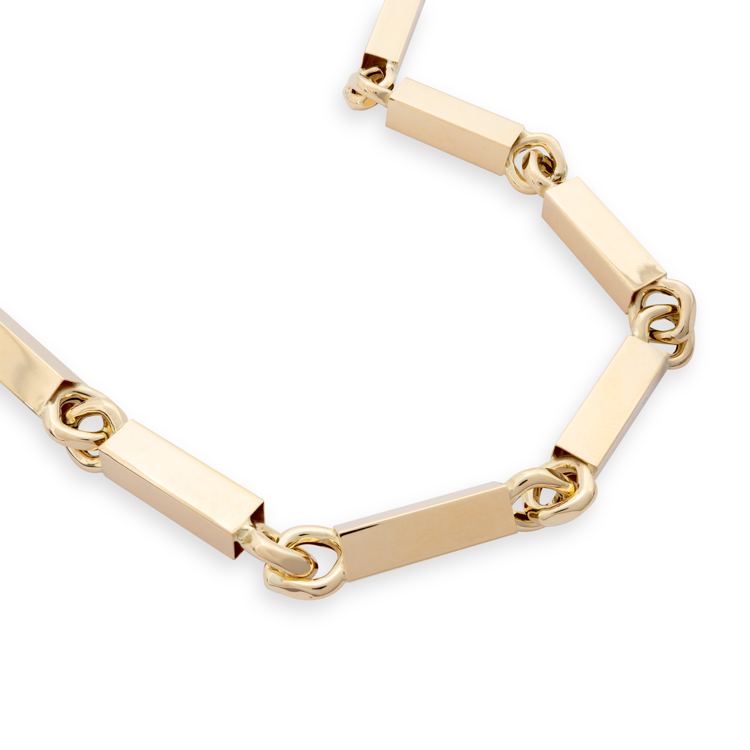Elliot Yellow Gold Short Chain Necklace with Extra Large Rectangular Links
